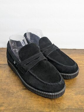 T.U.K Penny Loafer Creepers Mens 9 Womens 11 Suede Slip On Platform Goth Punk